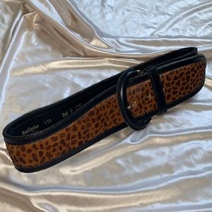 Cheetah Calf Hair and Leather Belt | Animal Print Calf Hair Belt